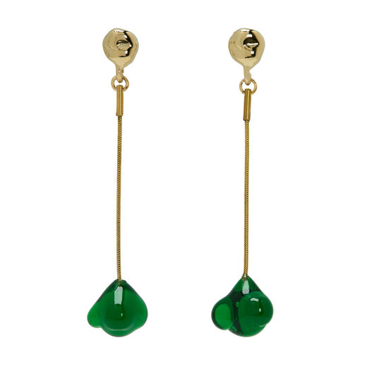 Green Murano glass drop earrings by Chama Navarro